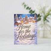 'Thuis voor de Feestdagen' Briefkaart (Staand voorkant)