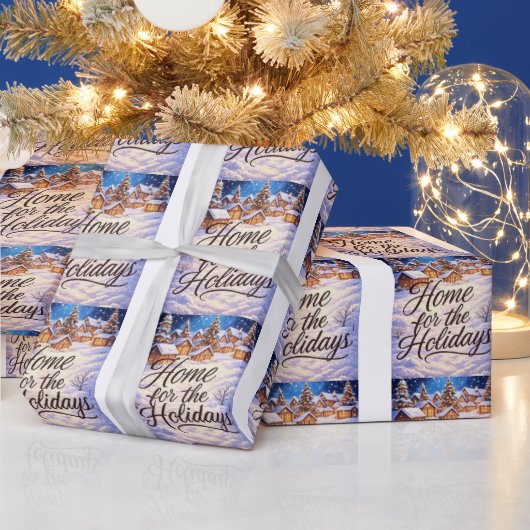 'Thuis voor de Feestdagen' Cadeaupapier (Feestdagen)