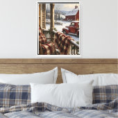 Thuis voor de feestdagen canvas afdruk (Insitu (Slaapkamer))