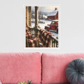 Thuis voor de feestdagen canvas afdruk (Insitu (Woonkamer))