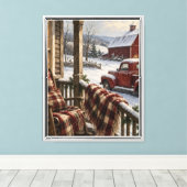 Thuis voor de feestdagen canvas afdruk (Insitu (Houten vloer))