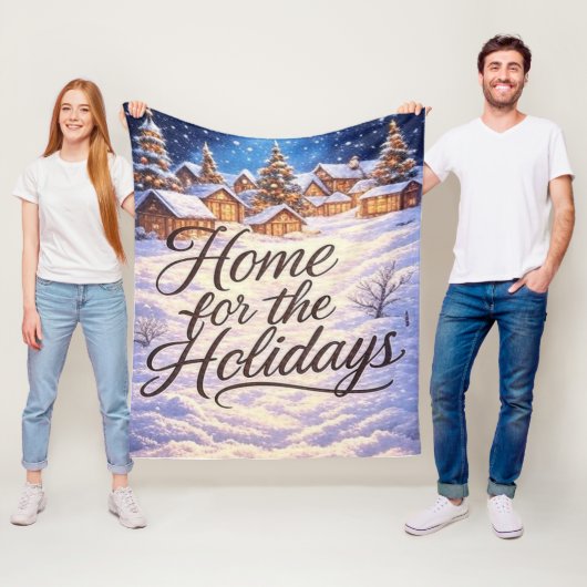 'Thuis voor de Feestdagen' Fleece Deken (In situ)