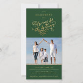 Thuis voor de Feestdagen Gouden Glitters Nieuwe Th Feestdagenkaart (Voorkant)