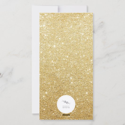 Thuis voor de Feestdagen Gouden Glitters Nieuwe Th Feestdagenkaart (Achterkant)