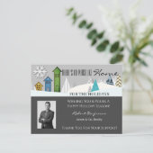 Thuis voor de Feestdagen Grijs Briefkaart (Staand voorkant)