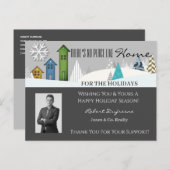 Thuis voor de Feestdagen Grijs Briefkaart (Voorkant / Achterkant)