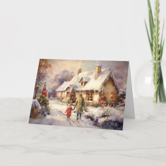 Thuis voor de Feestdagen Kaart (Voorkant)