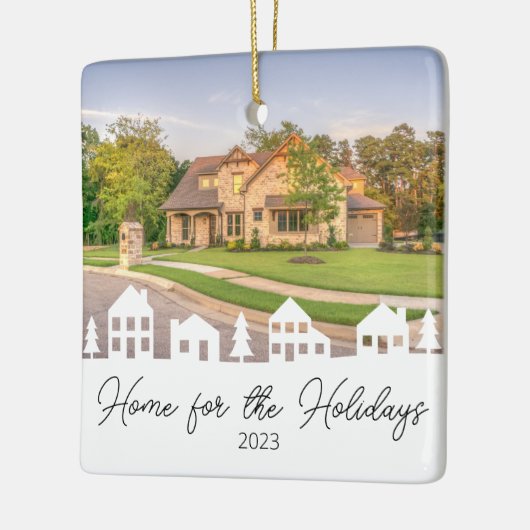 Thuis voor de Feestdagen Keramisch Ornament (Links)