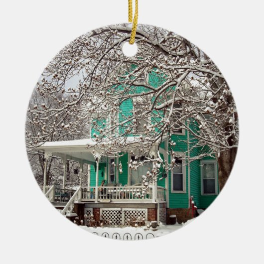 Thuis voor de Feestdagen Keramisch Ornament (Voorkant)