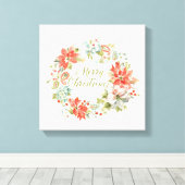 Thuis voor de Feestdagen Kerst Canvas Afdruk (Insitu (Houten vloer))