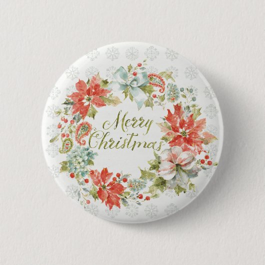Thuis voor de Feestdagen Kerst Ronde Button 5,7 Cm (Voorkant)