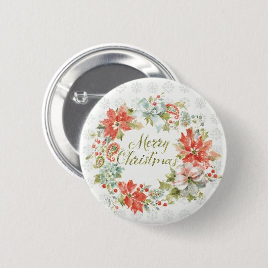 Thuis voor de Feestdagen Kerst Ronde Button 5,7 Cm (Voorkant /achterkant)