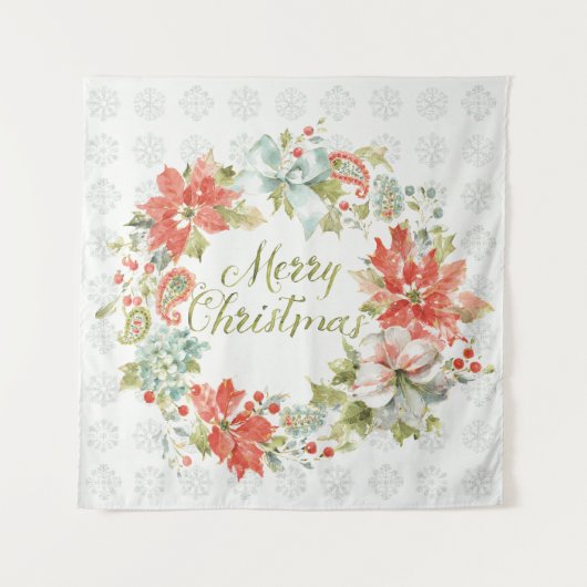 Thuis voor de Feestdagen Kerst Wandkleed (Voorkant (horizontaal))