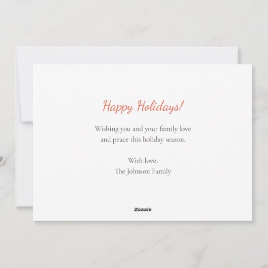 Thuis voor de Feestdagen Kerstmis Feestdagenkaart (Achterkant)