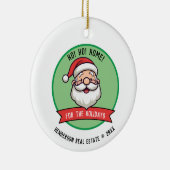 Thuis voor de Feestdagen Kerstmis Keramisch Ornament (Rechts)