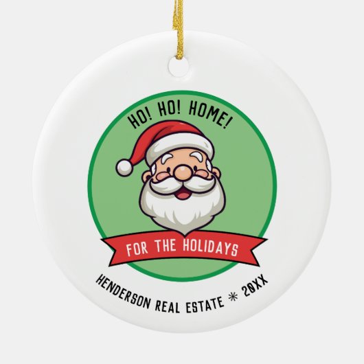 Thuis voor de Feestdagen Kerstmis Keramisch Ornament (Achterkant)