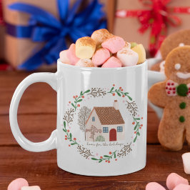 Thuis voor de Feestdagen Kerstmis Koffiemok