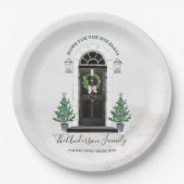 Thuis voor de Feestdagen - Kerstmis Papieren Bordje (Voorkant)