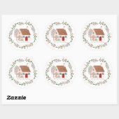 Thuis voor de Feestdagen Kerstmis Ronde Sticker (Vel)