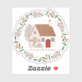 Thuis voor de Feestdagen kerstwijn Sticker (Vel)