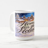 'Thuis voor de Feestdagen' koffiemok (Voorkant links)