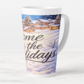 'Thuis voor de Feestdagen' Latte Mok (Rechterhoek)