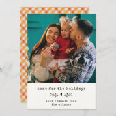 Thuis voor de Feestdagen Moderne Eenvoudige Minima Feestdagenkaart (Voorkant / Achterkant)