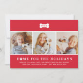 Thuis voor de Feestdagen Red Pset Dog Foto Feestdagenkaart (Voorkant)