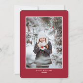 Thuis voor de Feestdagen: rode Waterverf voordeur Feestdagenkaart (Achterkant)