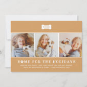 Thuis voor de Feestdagen Tan Pset Dog Foto Feestdagenkaart (Voorkant)
