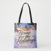 'Thuis voor de Feestdagen' Tote Bag (Voorkant)