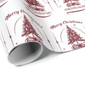 Thuis voor de Feestdagen Vintage Design Cadeaupapier (Rol Hoek)