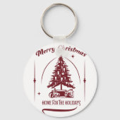 Thuis voor de Feestdagen Vintage Design Sleutelhanger (Voorkant)