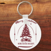 Thuis voor de Feestdagen Vintage Design Sleutelhanger (Achterkant)