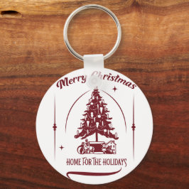 Thuis voor de Feestdagen Vintage Design Sleutelhanger