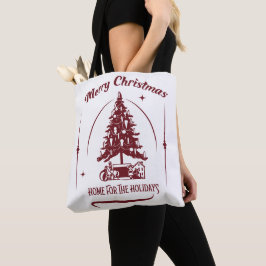 Thuis voor de Feestdagen Vintage Design Tote Bag