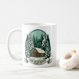 Thuis voor de Feestdagen Wildernis Hut Kunst Koffiemok