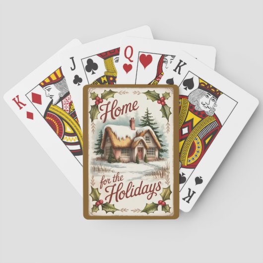 Thuis voor de Feestdagen Winter Huis Pokerkaarten (Achterkant)
