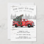 Thuis voor de Holiday  Red Truck Moving Aankondiging (Voorkant)