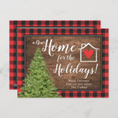Thuis voor de kerstboom van de Feestdagen Rustic M Briefkaart (Voorkant / Achterkant)