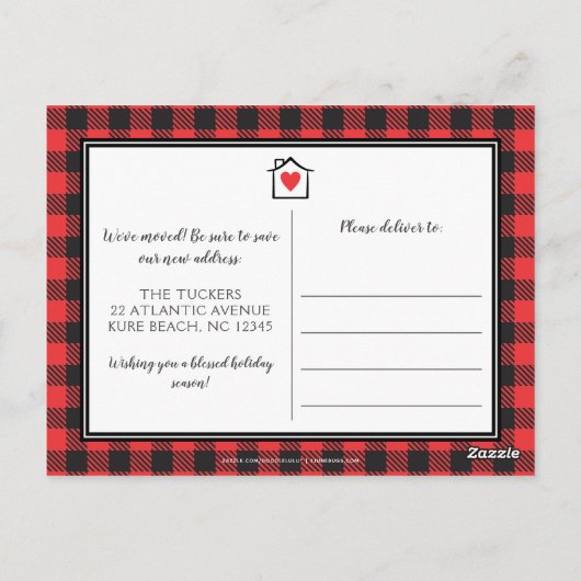 Thuis voor de kerstboom van de Feestdagen Rustic M Briefkaart (Achterkant)