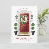 Thuis voor de rode Waterverf van de Feestdagen: fo Feestdagenkaart (Staand voorkant)