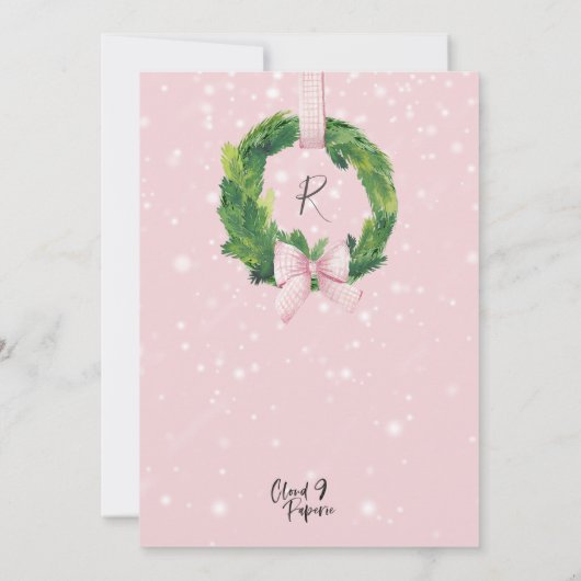 Thuis voor de uitnodiging voor kerstfeestdagen in  (Achterkant)