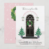 Thuis voor de uitnodiging voor kerstfeestdagen in  (Voorkant / Achterkant)