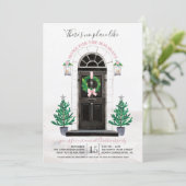 Thuis voor de uitnodiging voor kerstfeestdagen in  (Staand voorkant)