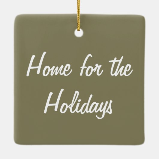 Thuis voor Feestdagen: Kerstmis Keramisch Ornament (Achterkant)