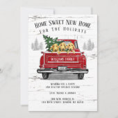 Thuis voor Feestdagen rode vrachtwagen Aankondiging (Voorkant)