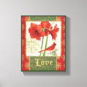 Thuis voor Kerstmis Amaryllis Love Canvas Afdruk (Voorkant)