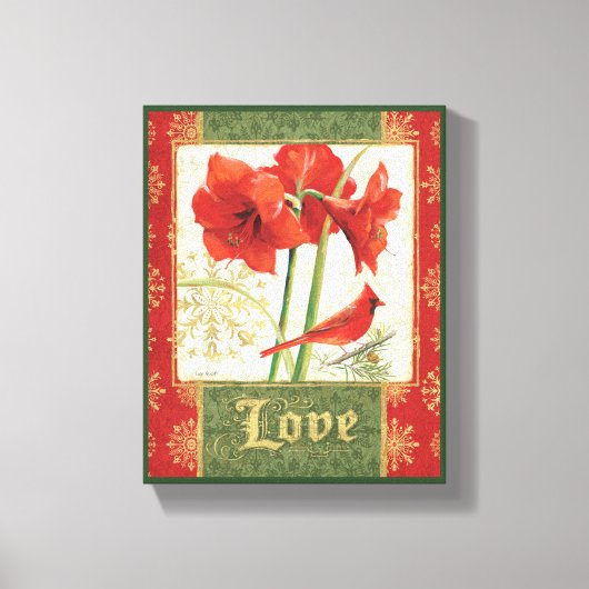 Thuis voor Kerstmis Amaryllis Love Canvas Afdruk (Voorkant)