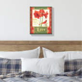 Thuis voor Kerstmis Amaryllis Love Canvas Afdruk (Insitu (Slaapkamer))